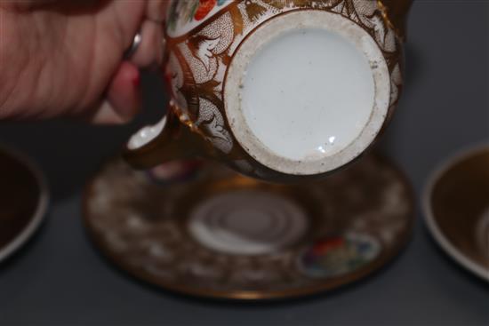 Four Italian porcelain cups and saucers, 19th century, including Doccia, saucers 11 -13.5cm